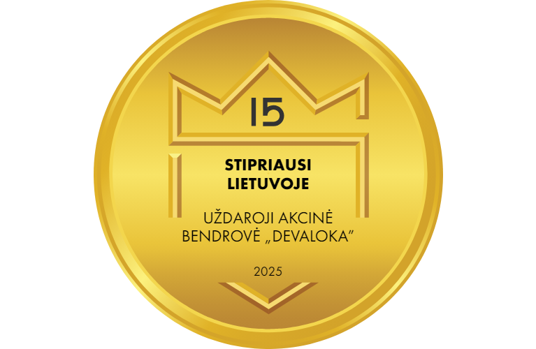 Stipriausi Lietuvoje 2025 – DEVALOKA ženklelis